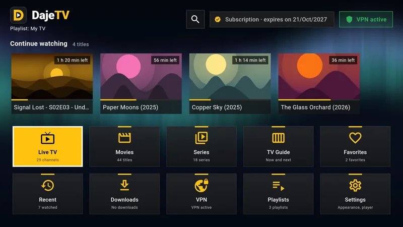 Ten animated backgrounds, light enough for any Fire TV