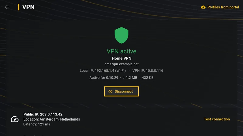 Built-in VPN with WireGuard and OpenVPN